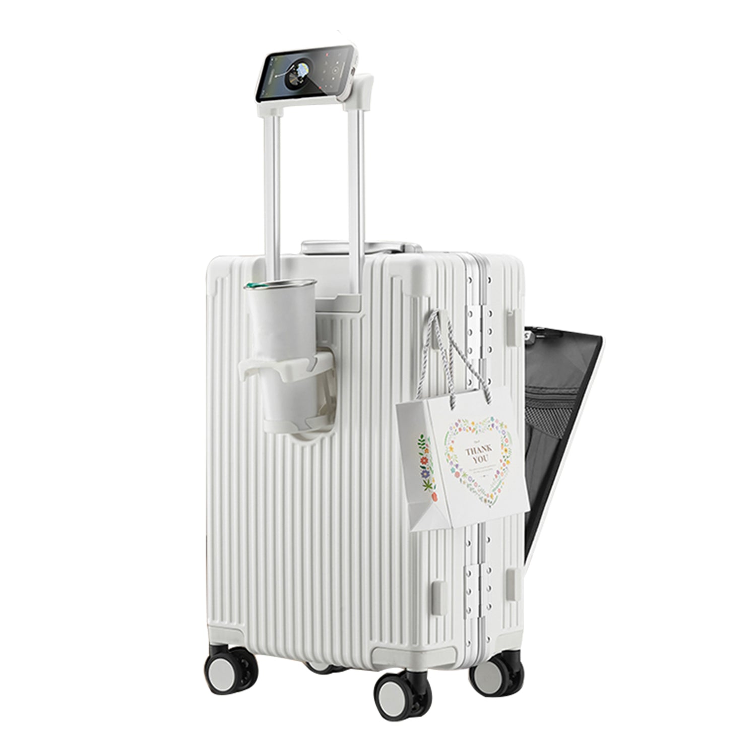 All-in-One Aluminum Spinner Carry-On Luggage