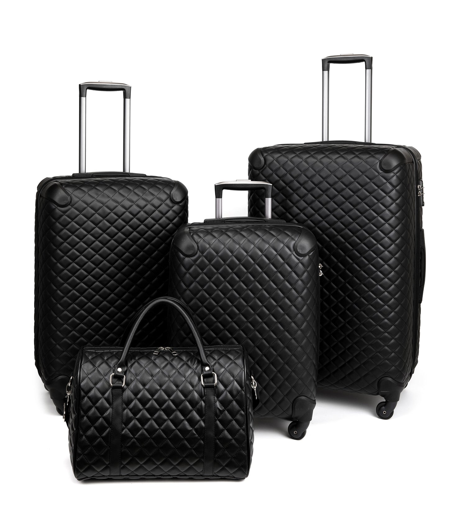 Plaid PU Expandable Spinner Luggage Set