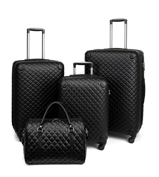 Plaid PU Expandable Spinner Luggage Set