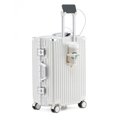 feilario 20in Smart Travel Companion USB Charging Hard Shell Luggage with 360° Spinner Wheels