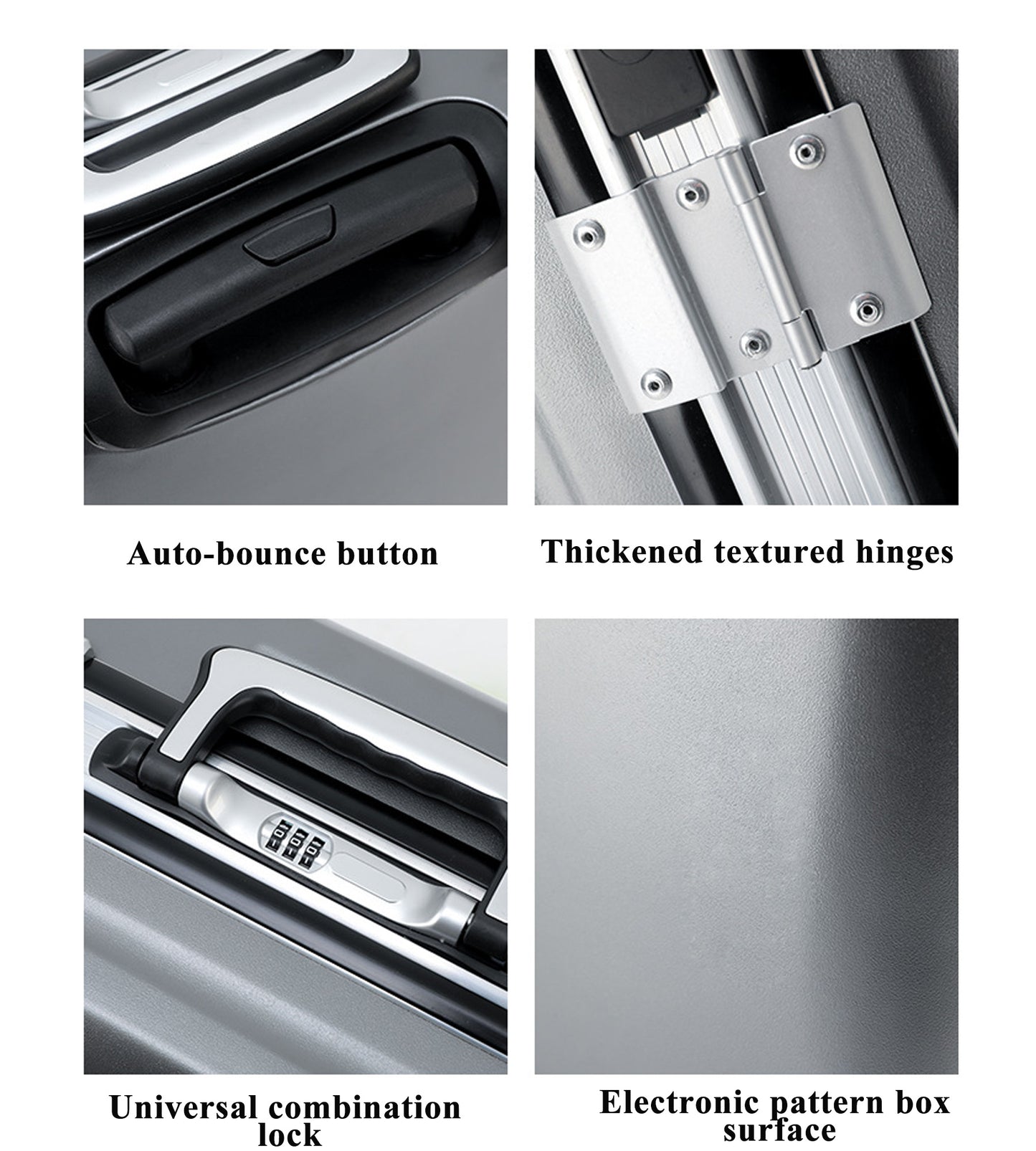 feilario 20in Aluminium Frame Luggage PC ABS Hardshell Luggage Spinner Wheels Carry on Suitcase with USB Port