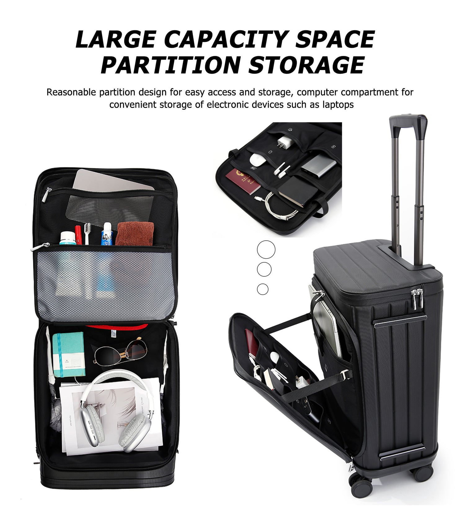 feilario 20in Luxury Hardshell Carry-On Luggage, Microfiber PC Spinner Wheels Airline-Approved Suitcase with TSA-Approved Lock for Effortless Travel