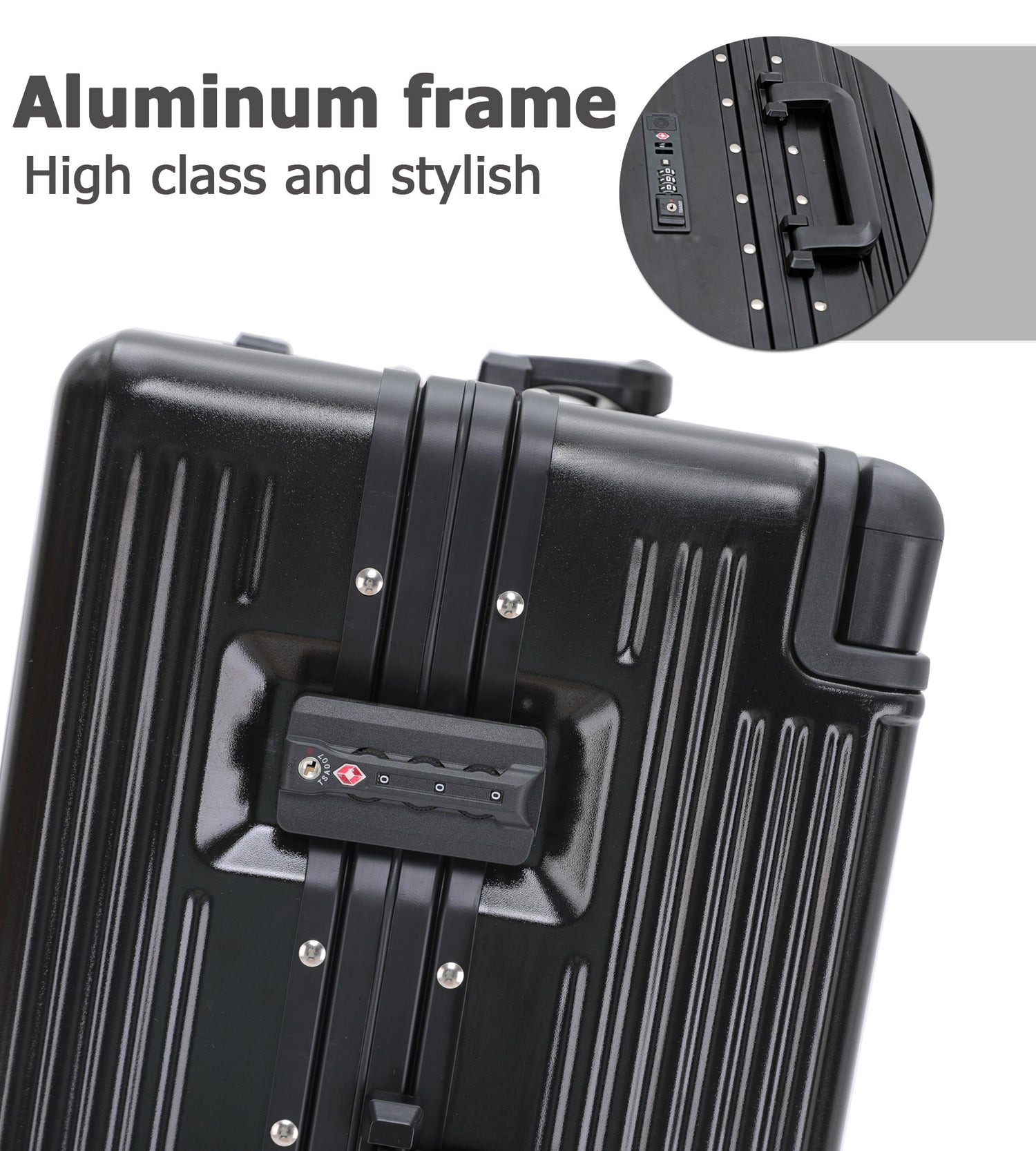 Wide Handle Aluminum Frame Carry-On Luggage