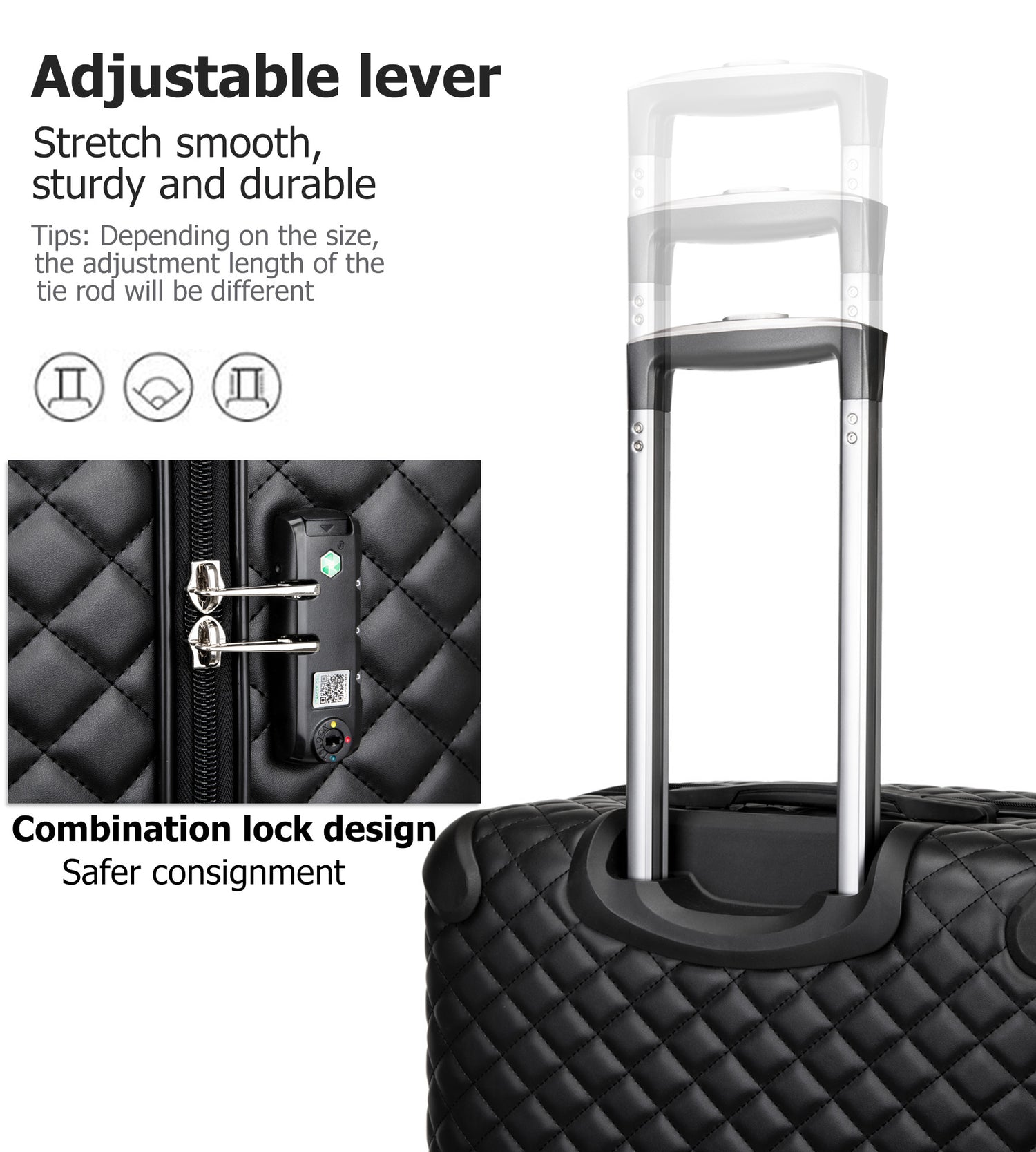 Plaid PU Expandable Spinner Luggage Set