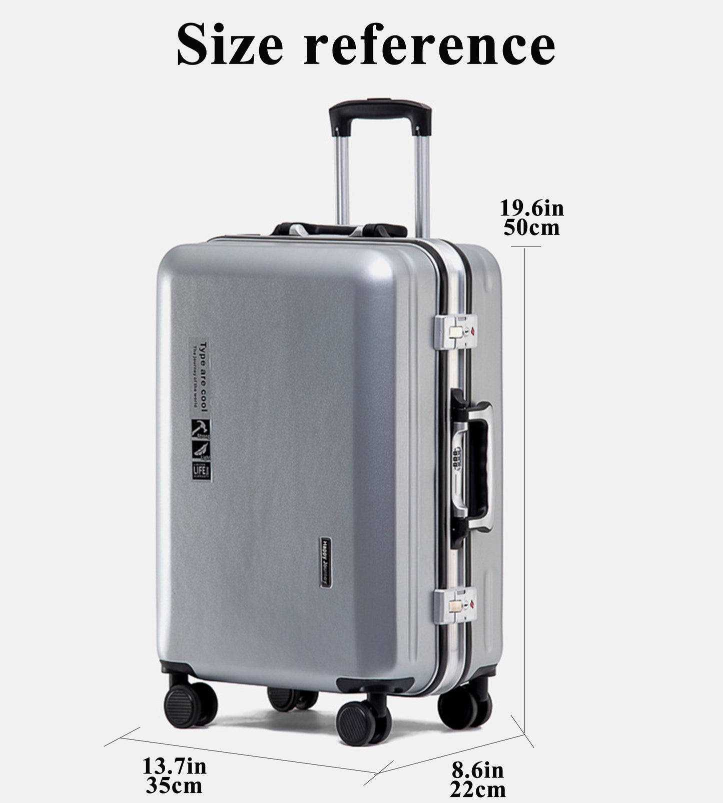 feilario 20in Aluminium Frame Luggage PC ABS Hardshell Luggage Spinner Wheels Carry on Suitcase with USB Port