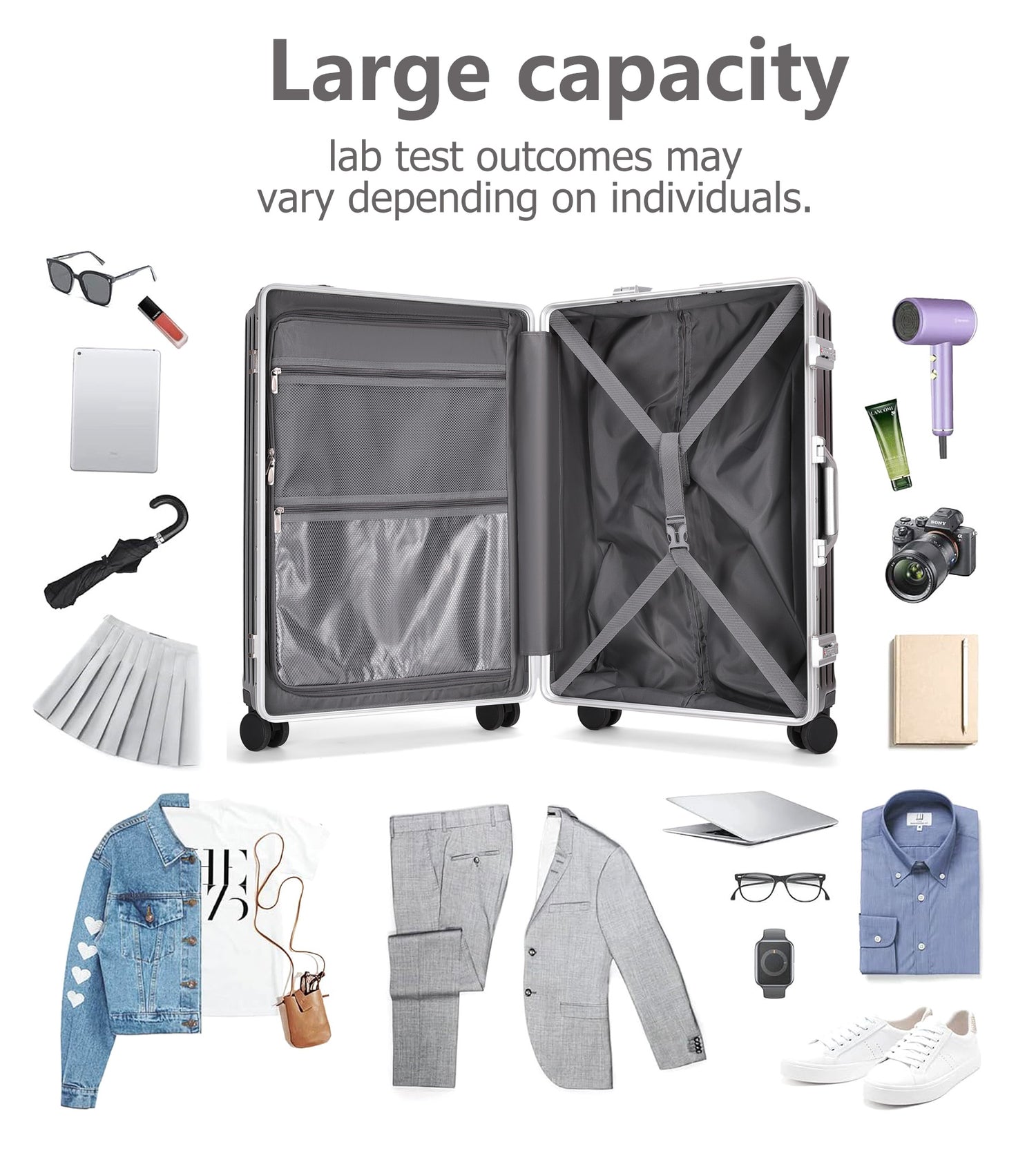 Rugged Aluminum Zipperless Carry-On Spinner Luggage