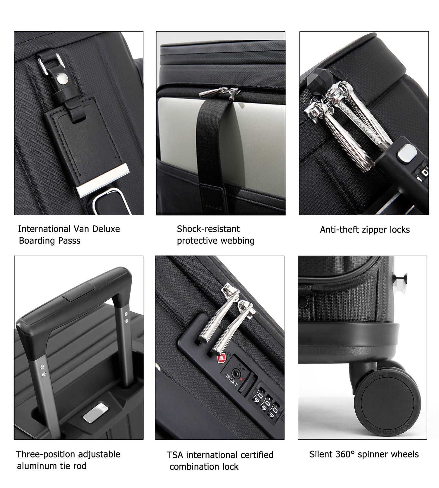 feilario 20in Luxury Hardshell Carry-On Luggage, Microfiber PC Spinner Wheels Airline-Approved Suitcase with TSA-Approved Lock for Effortless Travel