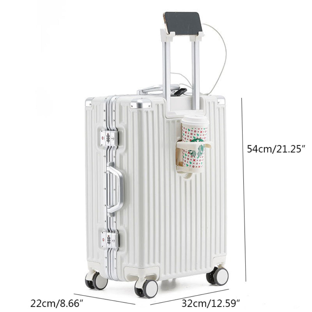 feilario 20in Smart Travel Companion USB Charging Hard Shell Luggage with 360° Spinner Wheels
