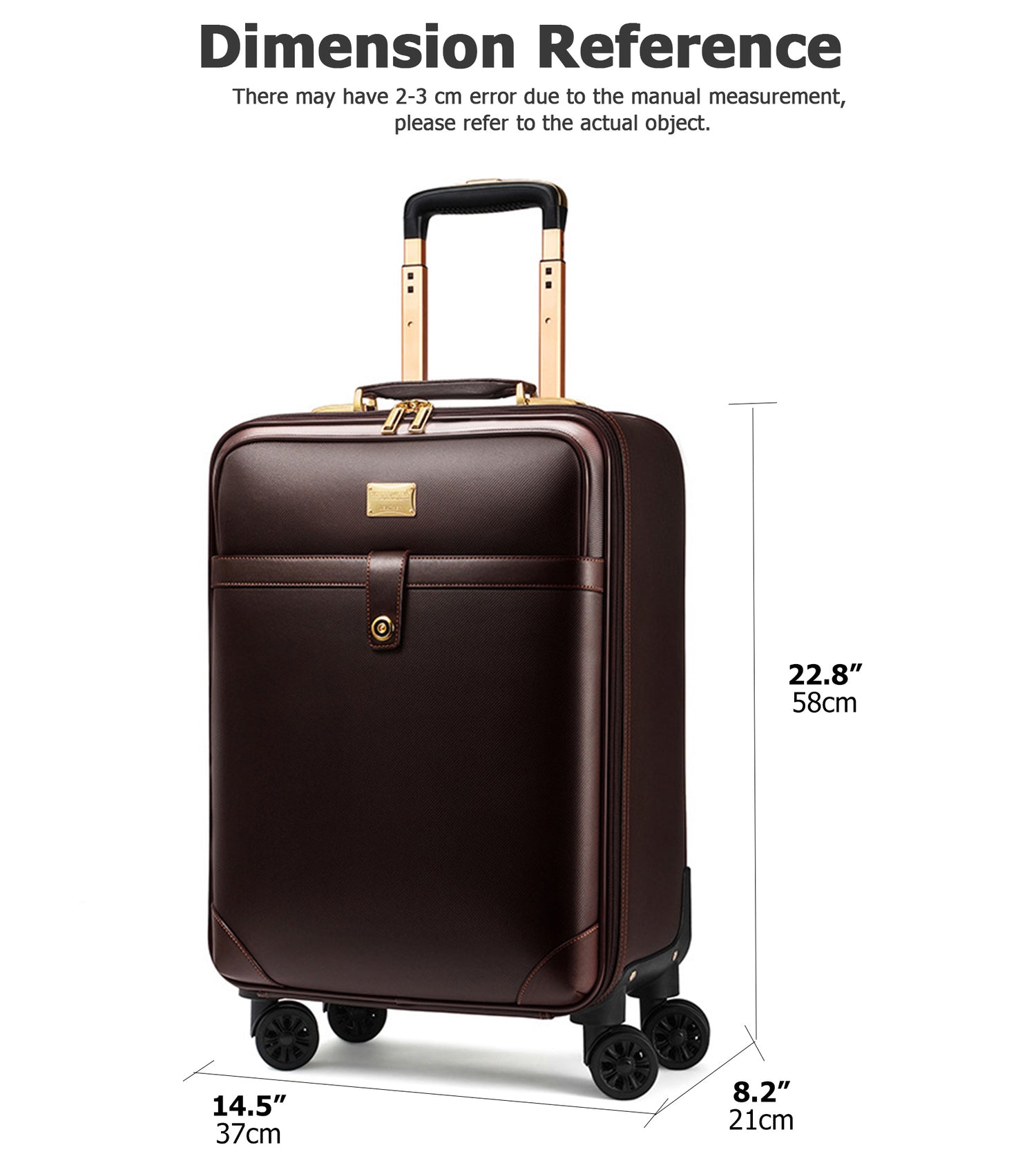 Business Leather Spinner Luggage Set