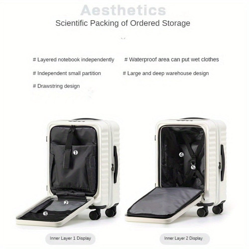 20-Inch Lightweight Hard Shell Carry-On Luggage with Secure Password Lock and 360° Spinner Wheels