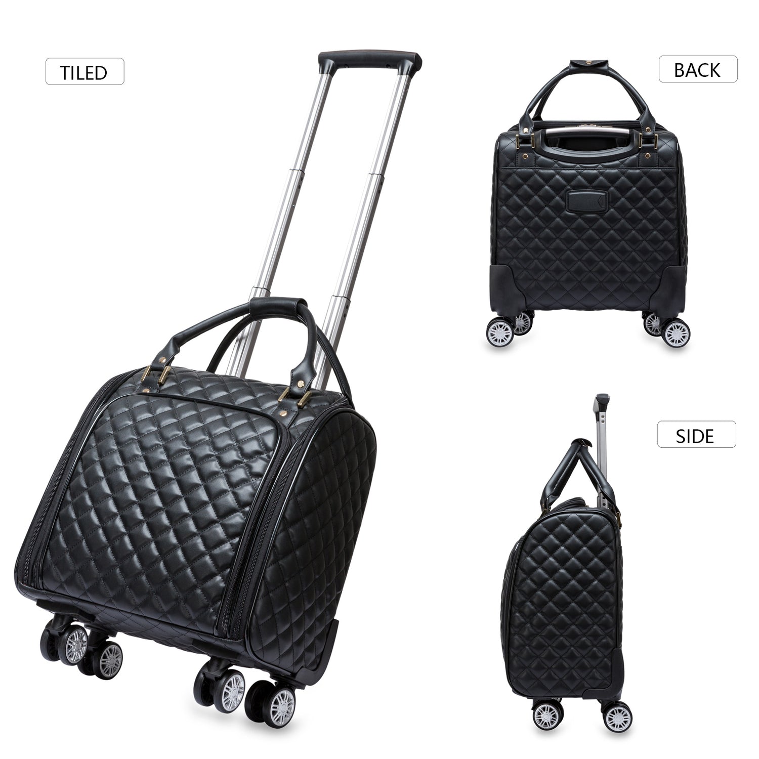 Feilario Leather Underseat Spinner Luggage