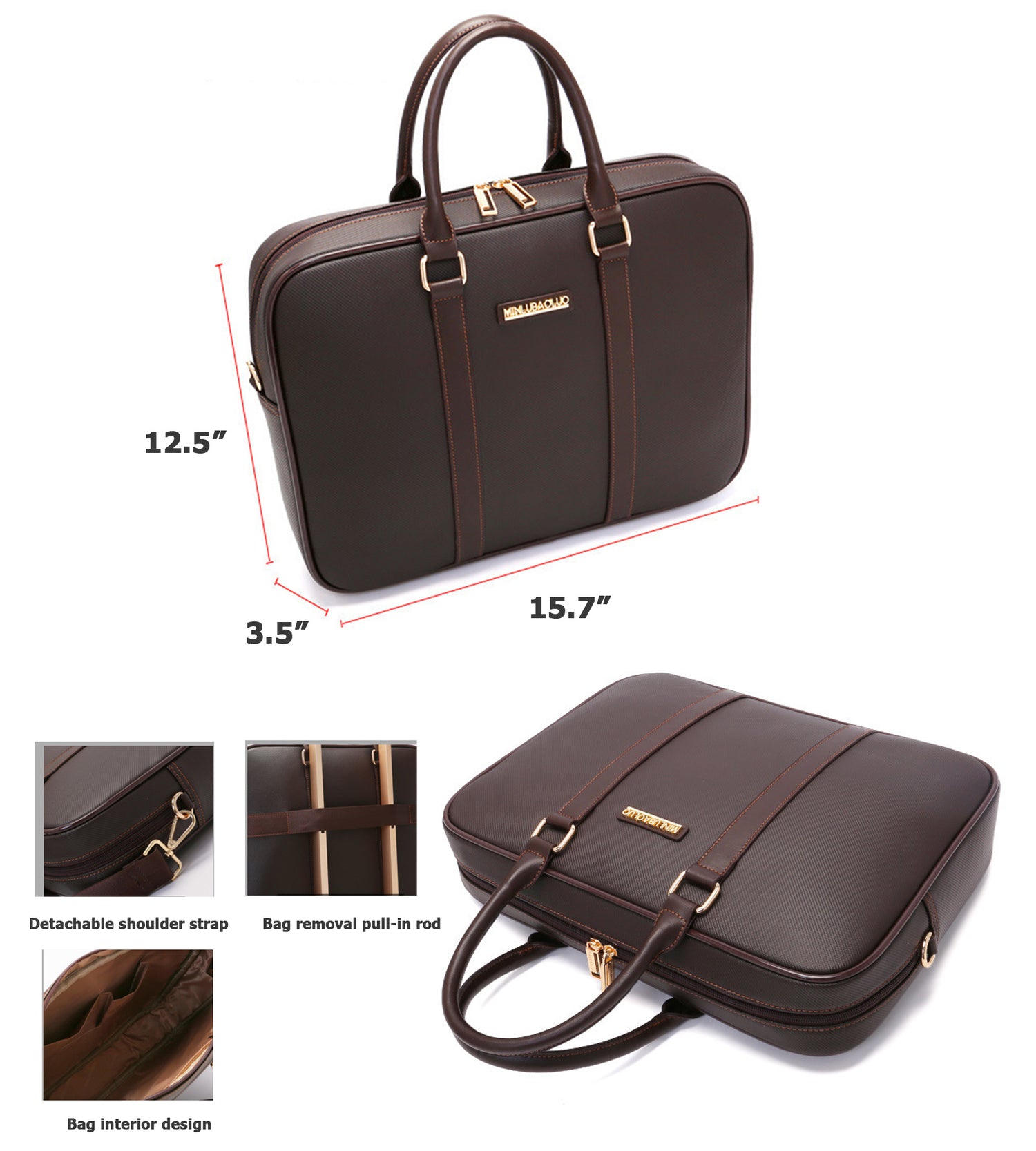 Business Leather Spinner Luggage Set