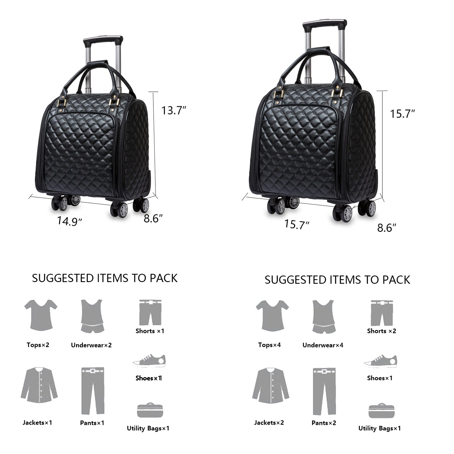 Feilario Leather Underseat Spinner Luggage