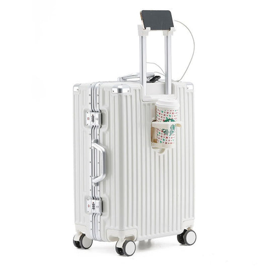 feilario 20in Smart Travel Companion USB Charging Hard Shell Luggage with 360° Spinner Wheels