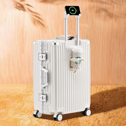 feilario 20in Smart Travel Companion USB Charging Hard Shell Luggage with 360° Spinner Wheels
