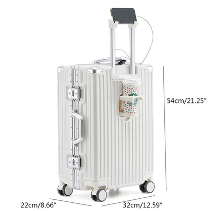 feilario 20in Smart Travel Companion USB Charging Hard Shell Luggage with 360° Spinner Wheels