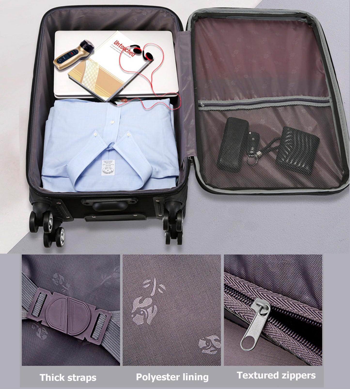 feilario 20in/24in 2 Piece Softside Business Luggage Set Waterproof Carry On Luggage Suitcase with Double Spinner Wheels