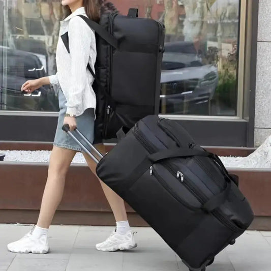 feilario Multi-Functional 2-in-1 Travel Bag with Detachable Backpack and Rolling Luggage Features