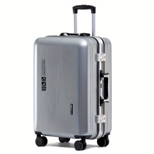 feilario Elegant Silver 20-Inch Hard Shell Carry-On Luggage with 360° Spinner Wheels