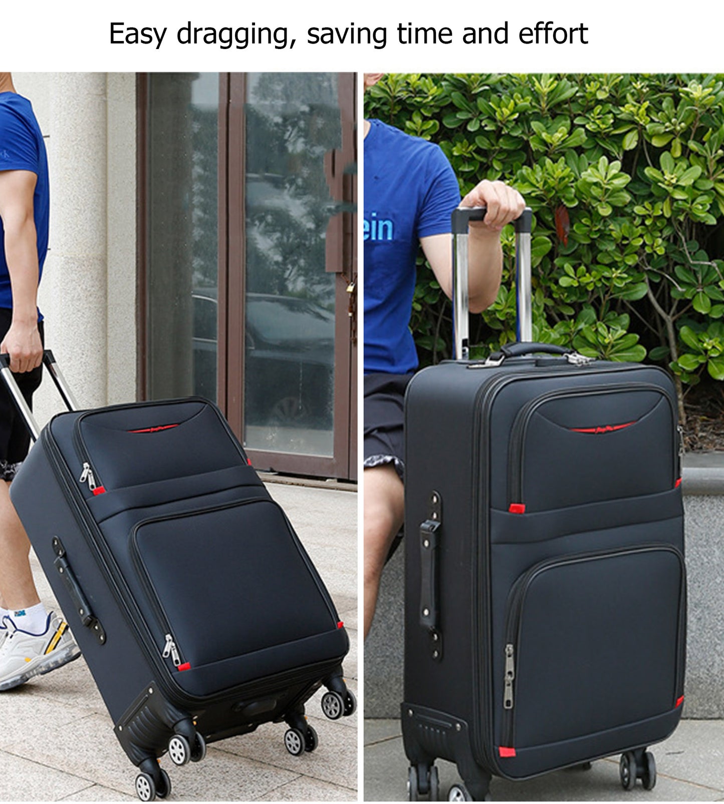 feilario 20in/24in 2 Piece Softside Business Luggage Set Waterproof Carry On Luggage Suitcase with Double Spinner Wheels
