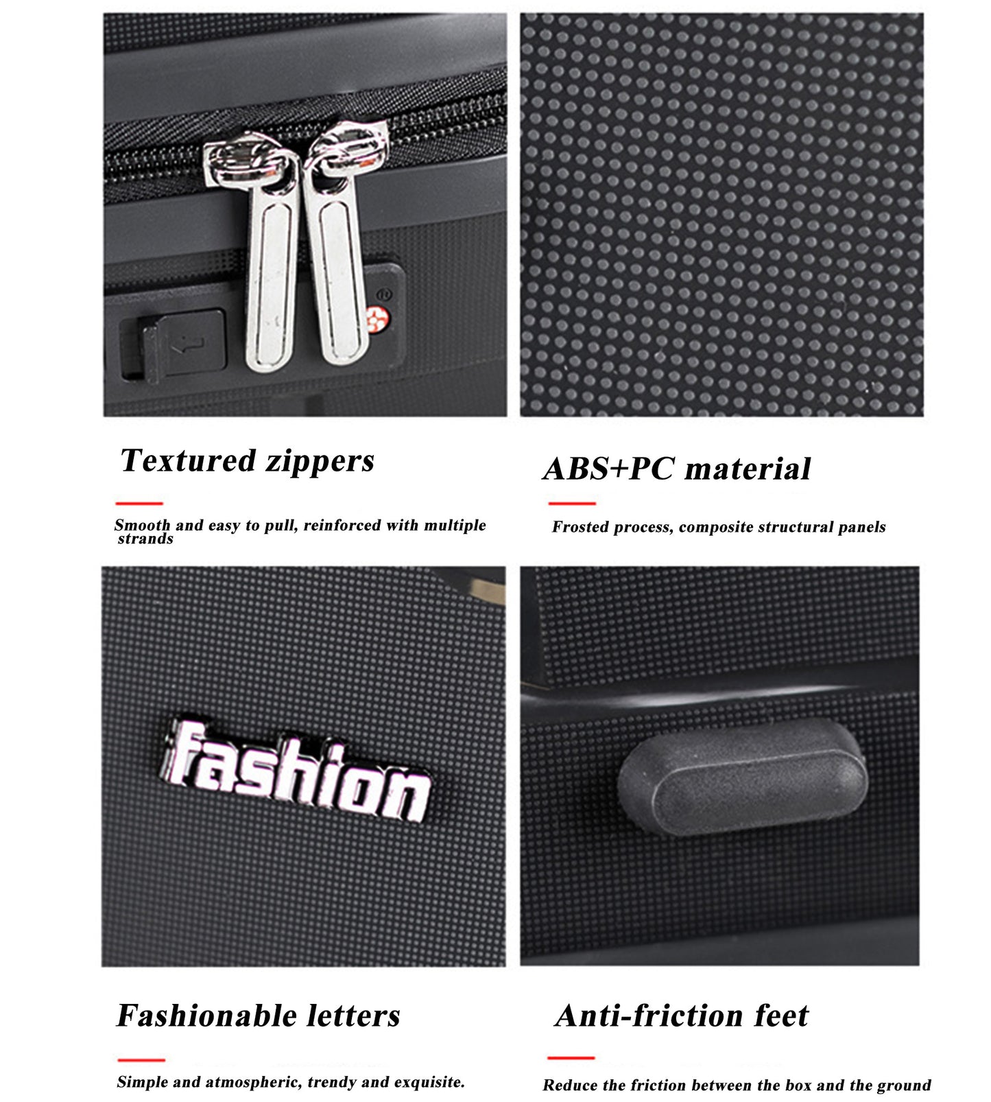 feilario 3Pcs PC Hardside Spinner Wheels Luggage Set Lightweight Zipper Luggage Suitcase 20in/24in/28in