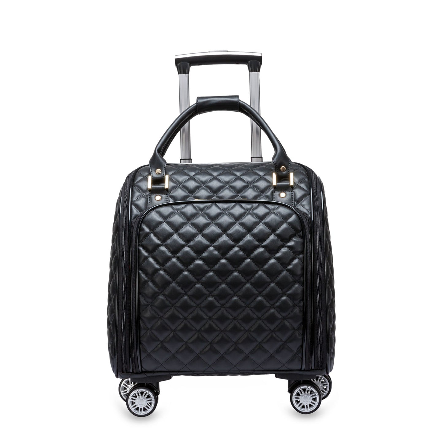 feilario 16in/18in Leather Softside Underseat Carry on Suitcases Expandable Spinner Wheels Travel Luggage