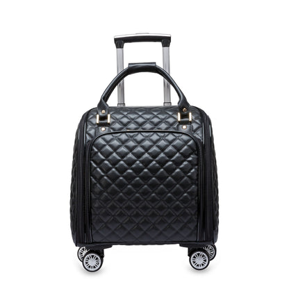 feilario 16in/18in Leather Softside Underseat Carry on Suitcases Expandable Spinner Wheels Travel Luggage